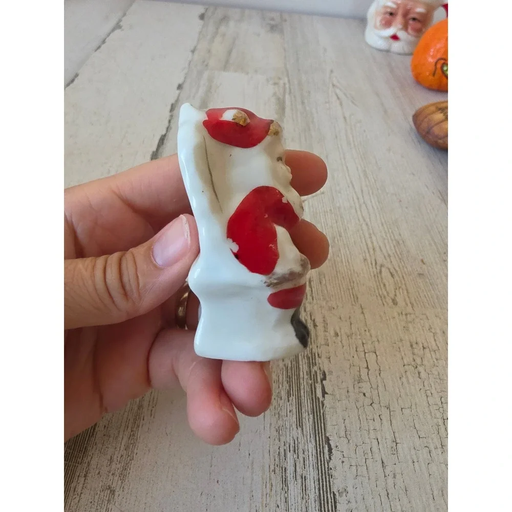 Vintage porcelain Japan Santa chair figurine Xmas decor village